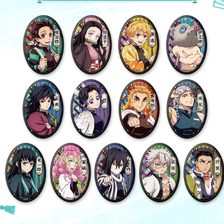 Demon Slayer: Kimetsu No Yaiba - Glazed Color Double Flash Oval Badge