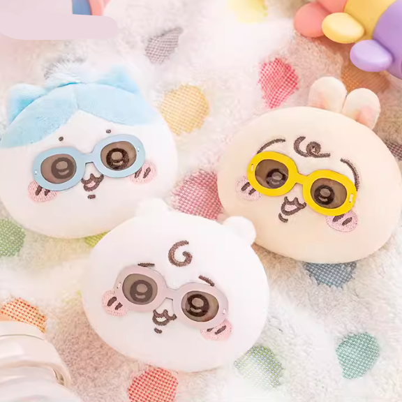 【Pre-Order】Chiikawa - Baby Series - Sunglasses Plush Badge Set