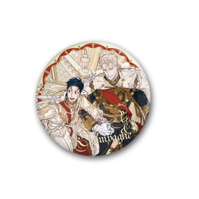 Roses and Champagne - 75mm Badge