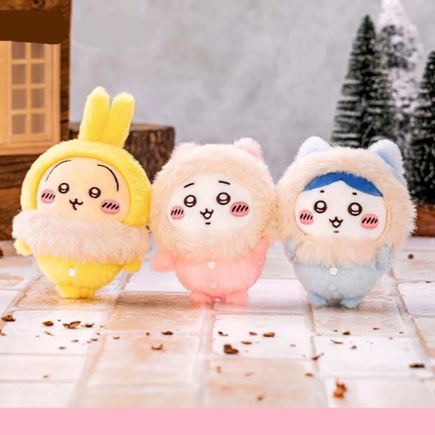【Pre-Order】Chiikawa - Fluffy Pajama Series Plush Keychains