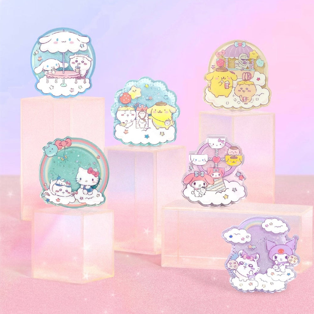 Chiikawa x Sanrio Characters - Glitter Scene Badge