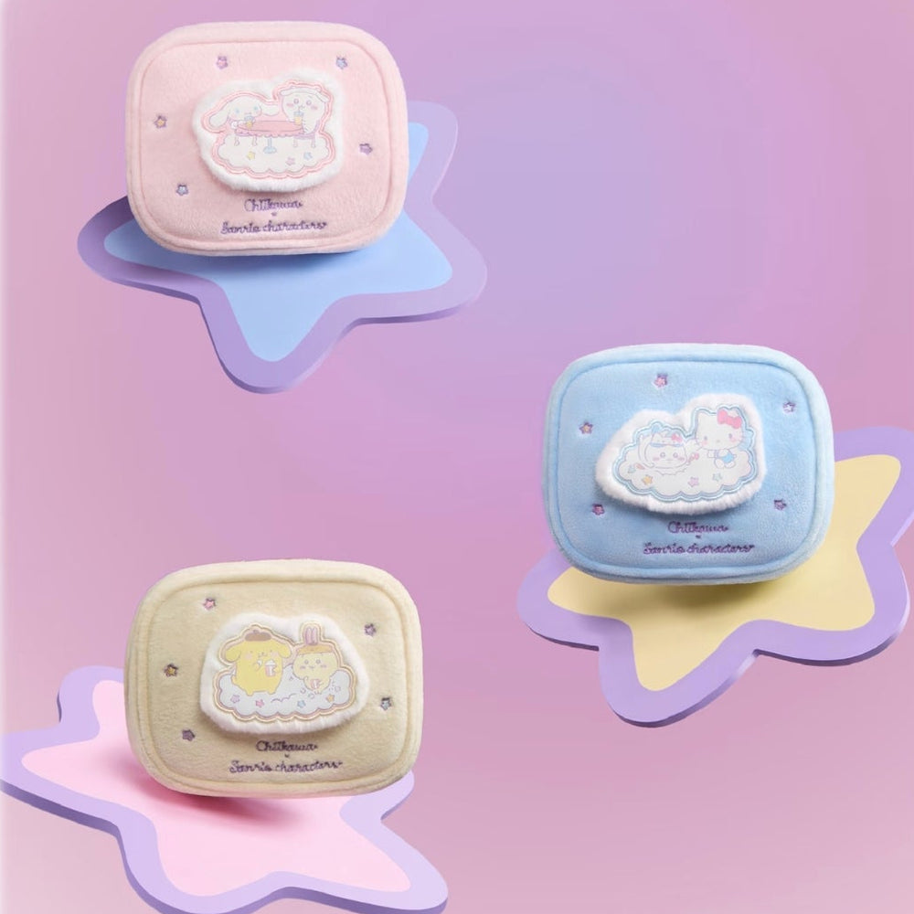 Chiikawa x Sanrio Characters - Square Plush Cosmetic Bag