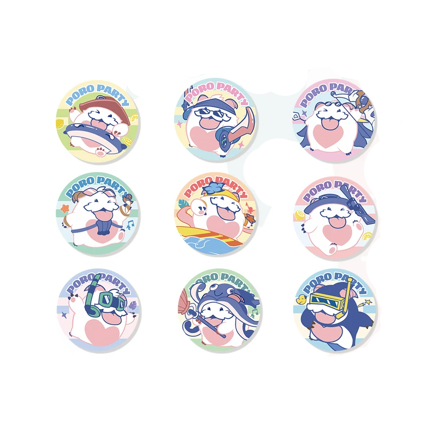 【Pre-Order】League of Legends - Summer Poro Party Series - Plush Badge Blind Box