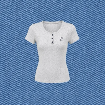 Miffy x w.management - Embroidered Henley Top