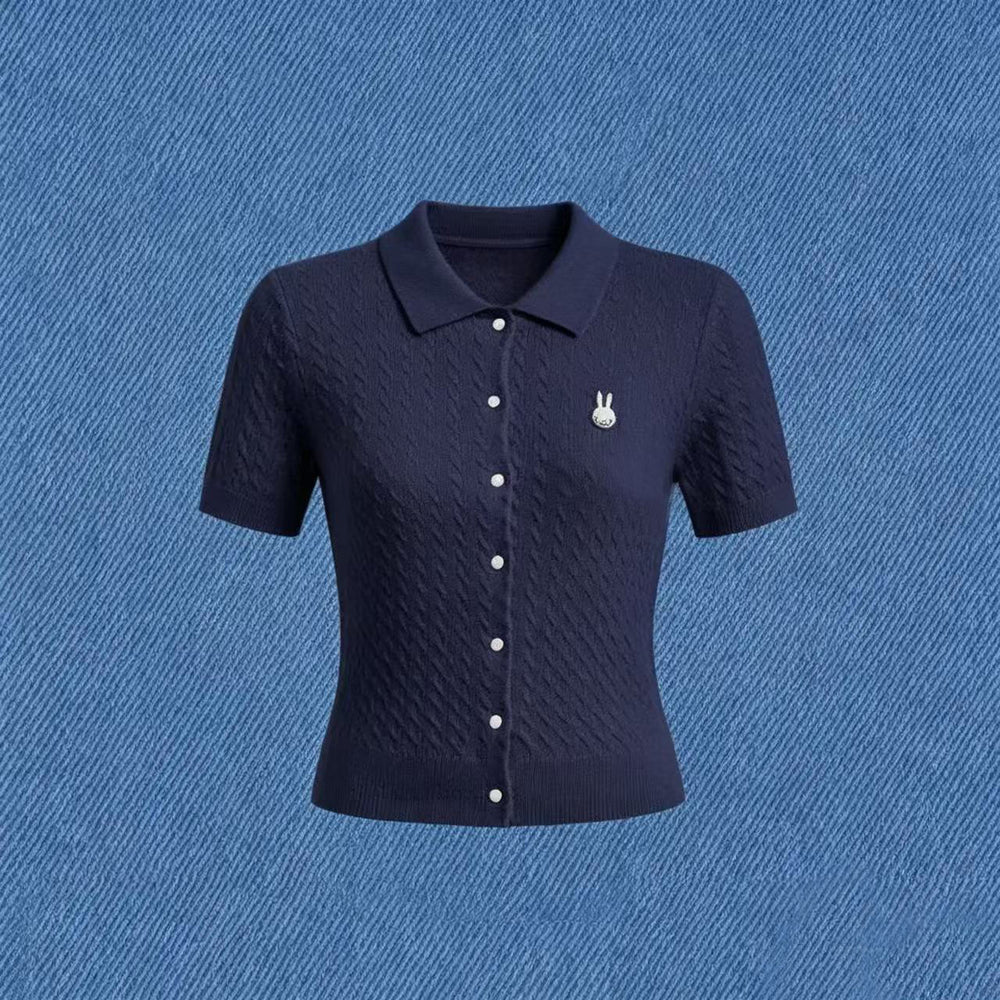 【Pre-Order】Miffy x w.management - Collared Short-Sleeve Knit Cardigan