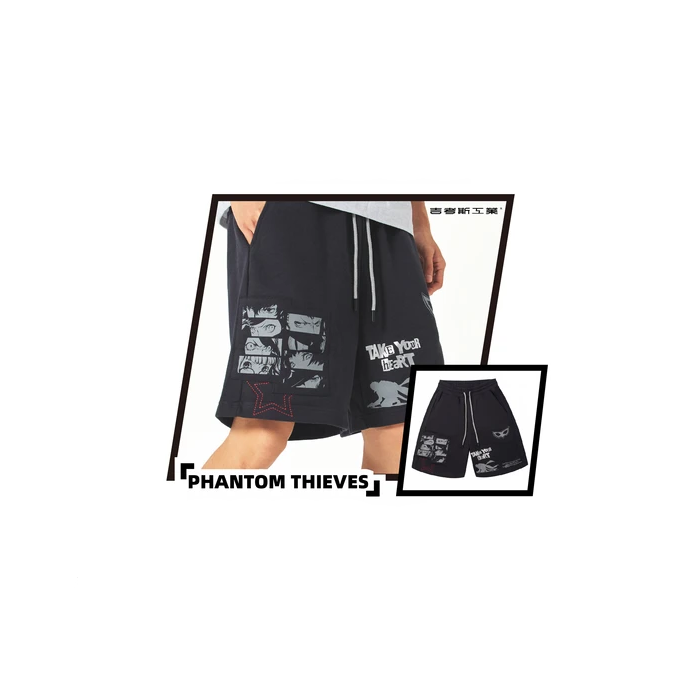 【Pre-Order】Persona - 30th Anniversary - Appliqué Embroidered Shorts "PHANTOM THIEVES"