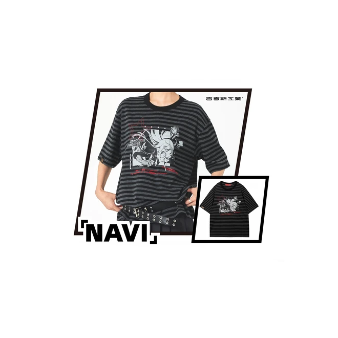 【Pre-Order】Persona - 30th Anniversary - Embroidered Striped T-Shirt "NAVI"