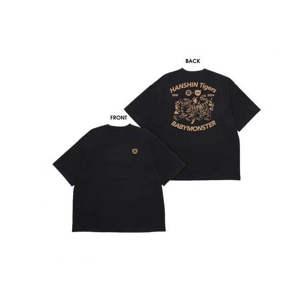 【Pre-Order】BABYMONSTER x Hanshin Tigers - T-Shirt (Black)