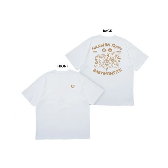 【Pre-Order】BABYMONSTER x Hanshin Tigers - T-Shirt (White)
