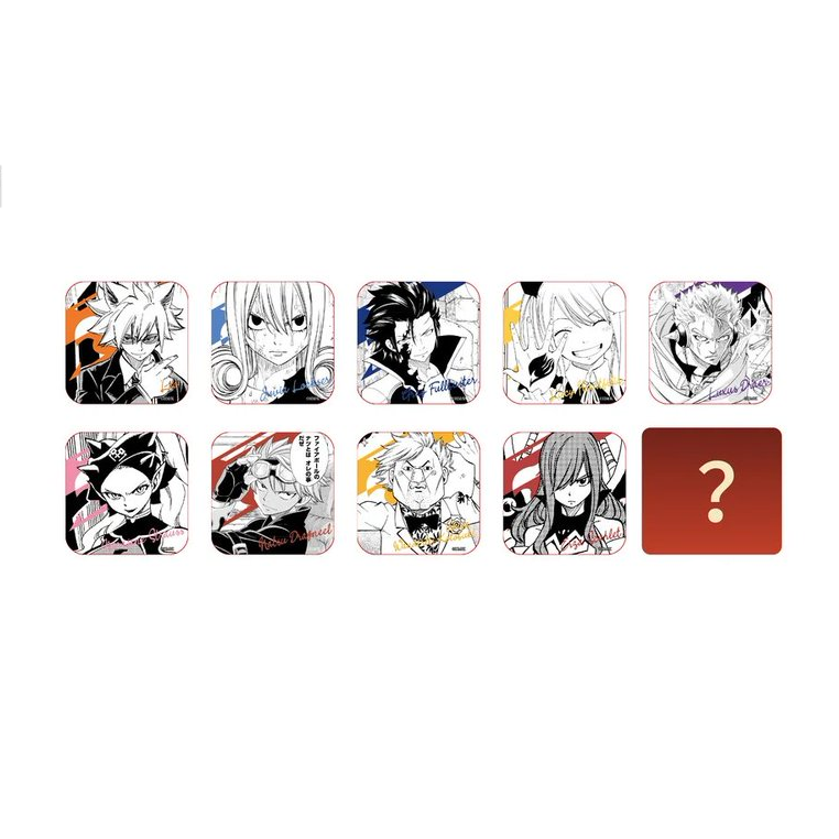 【Pre-Order】Fairy Tail 20th Anniversary Original Art Exhibition - Square Reflective Character Badge Blind Box