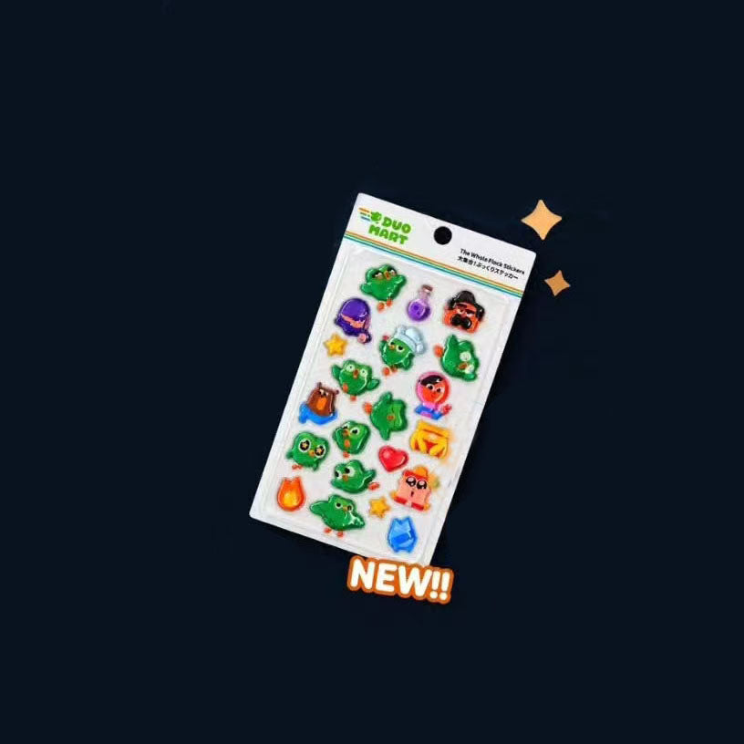 Duolingo - DUOMART Osaka Series - The Whole Flock Puffy Stickers