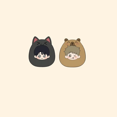 【Pre-Order】Red Thread Quest - March Monster - Cat/Guinea Pig Plush Keychain Set
