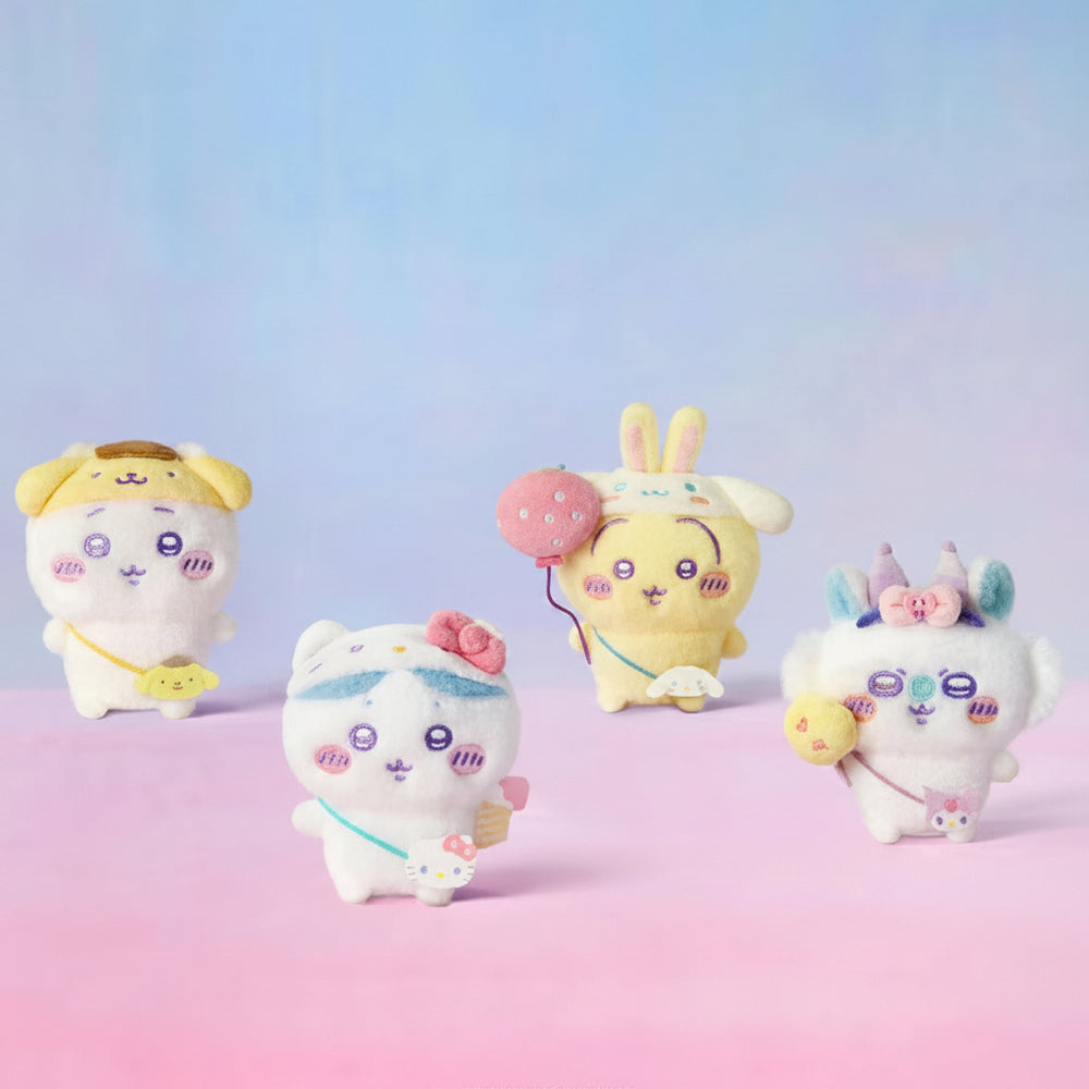 Chiikawa x Sanrio Characters - Sitting Plush Charm